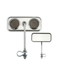 Rectangle Mirror Chrome Black Reflectors.